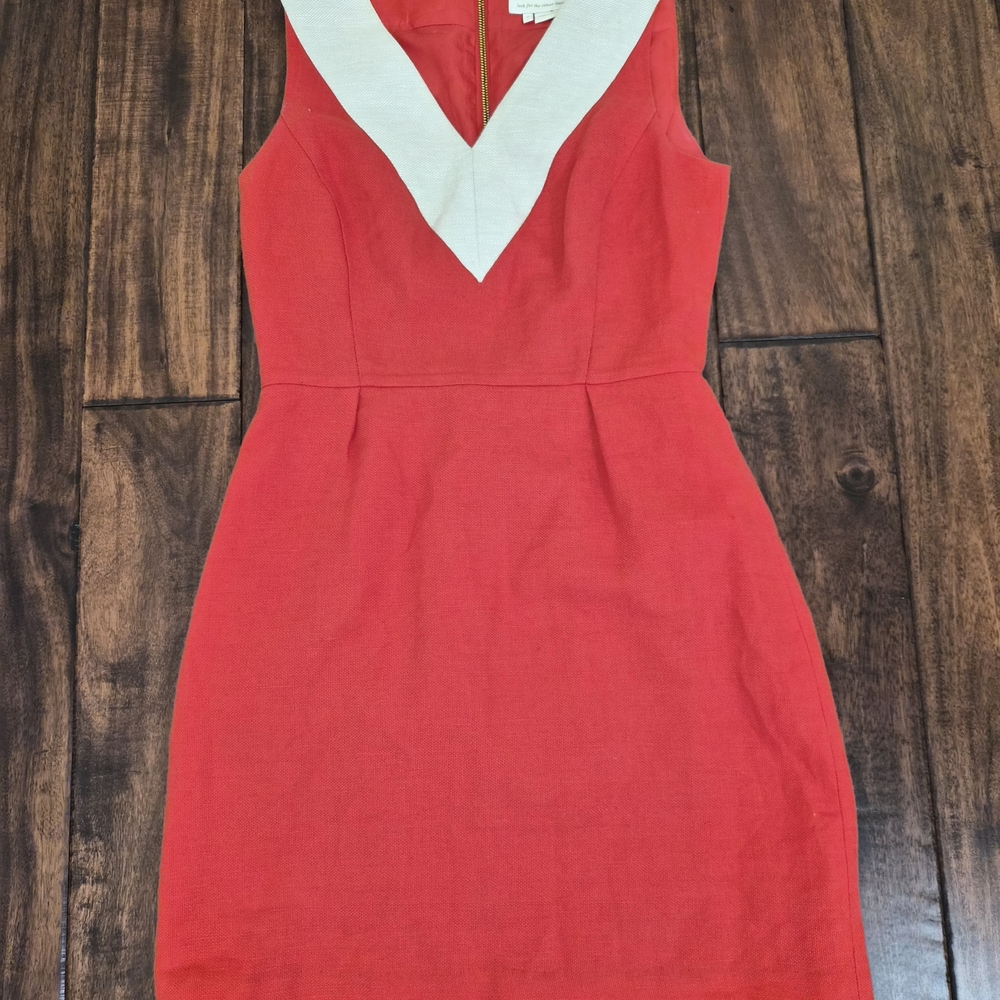 Kate Spade Red and Oat Linen James Dress Size 0